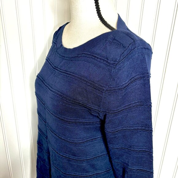 41 Hawthorn Women's Navy Ribbed Long Sleeve Tunic Top M - Picture 2 of 9